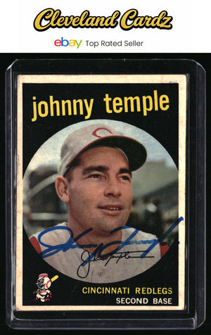 1959 Topps #335 Johnny Temple On-Card Auto