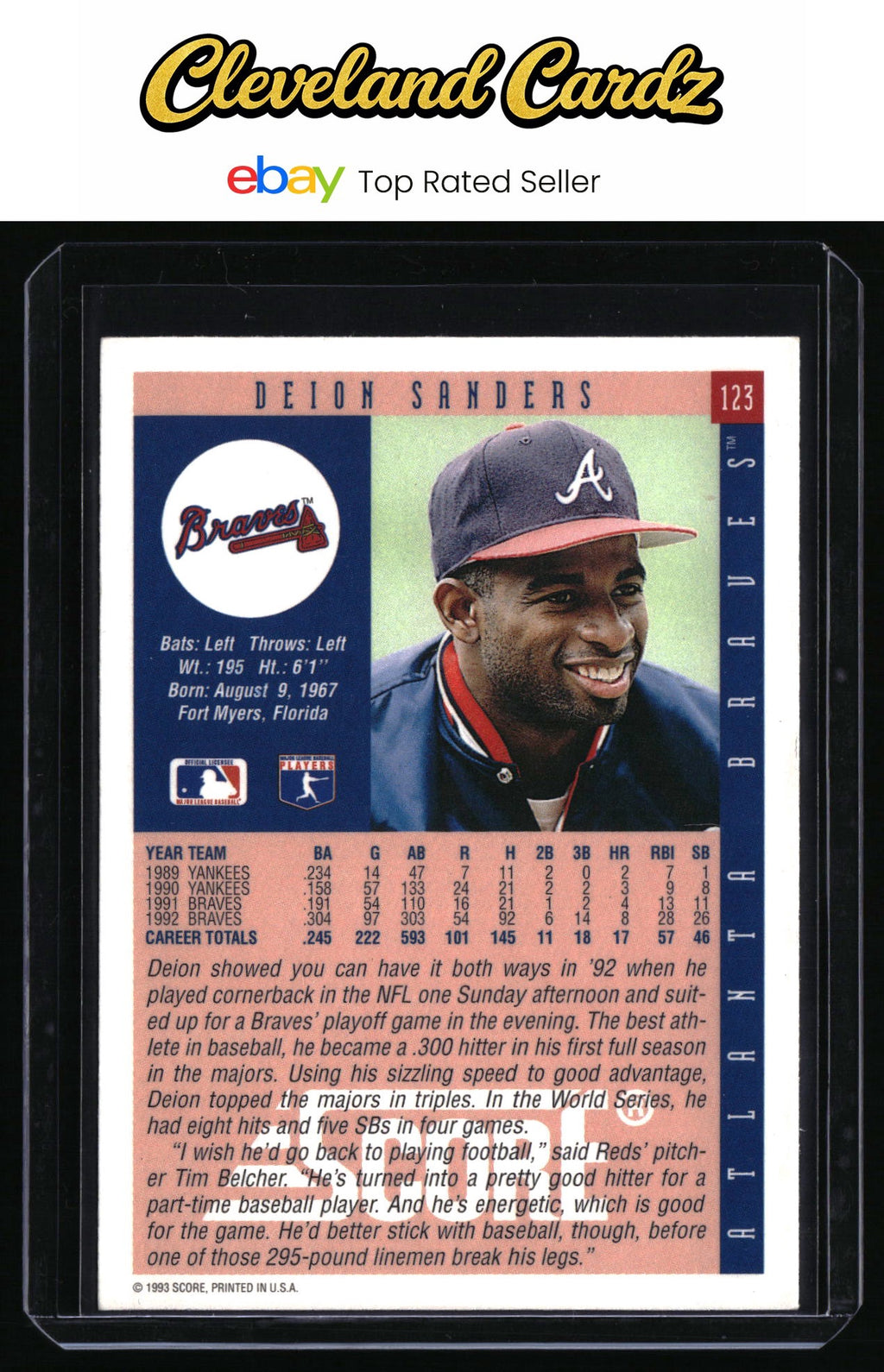 1993 Score #123 Deion Sanders