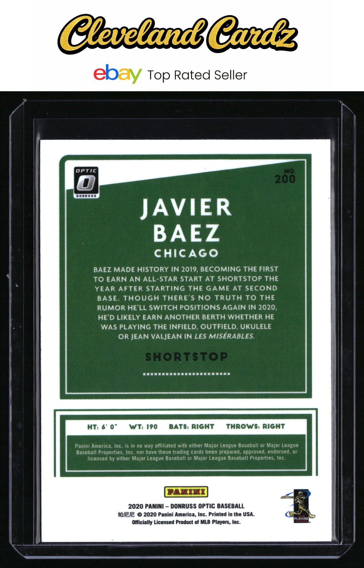 2020 Donruss Optic #200 Javier Baez