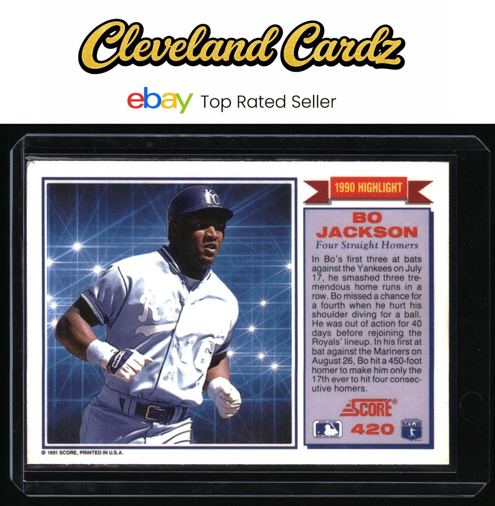 1991 Score #420 Bo Jackson