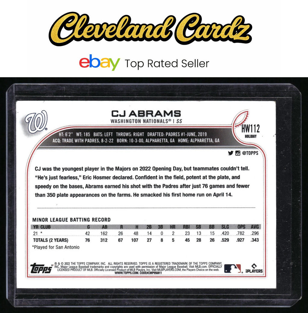 2022 Topps Holiday #HW112 CJ Abrams RC