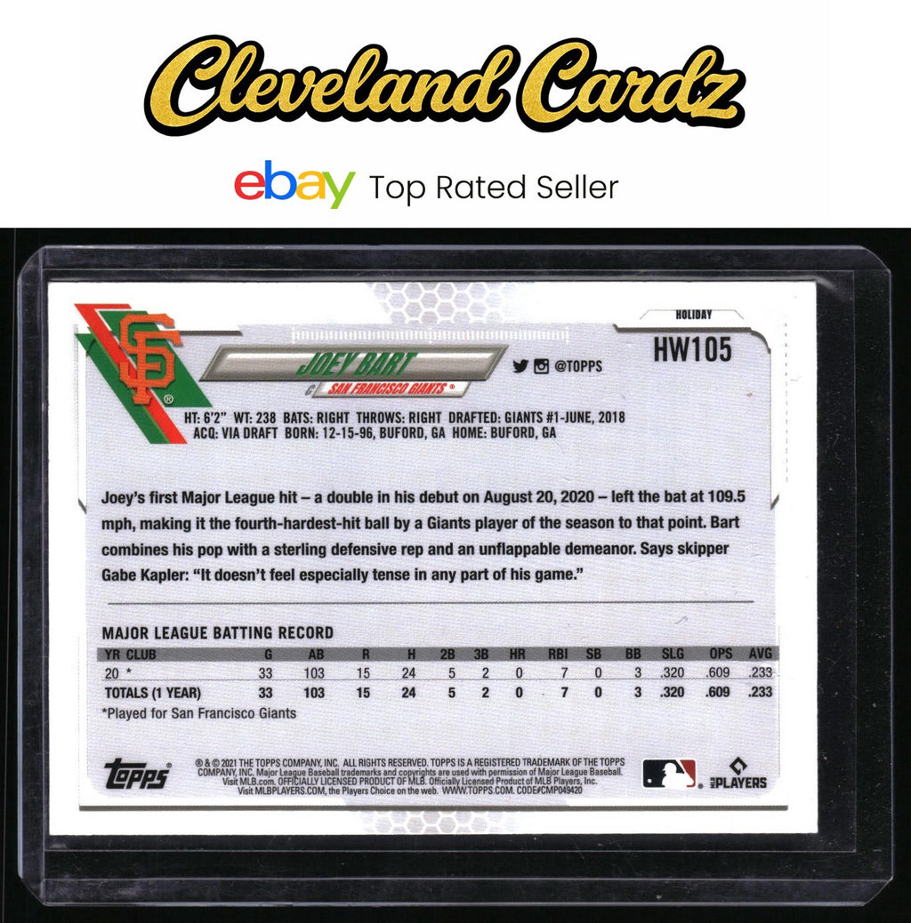 2021 Topps Holiday #HW105 Joey Bart RC
