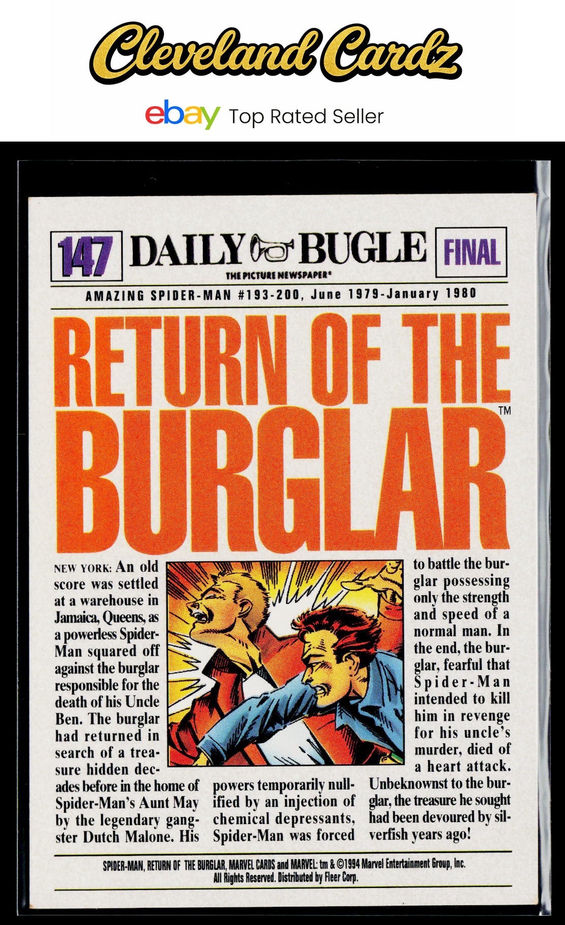 1994 Fleer The Amazing Spider-Man #147 Return of the Burglar