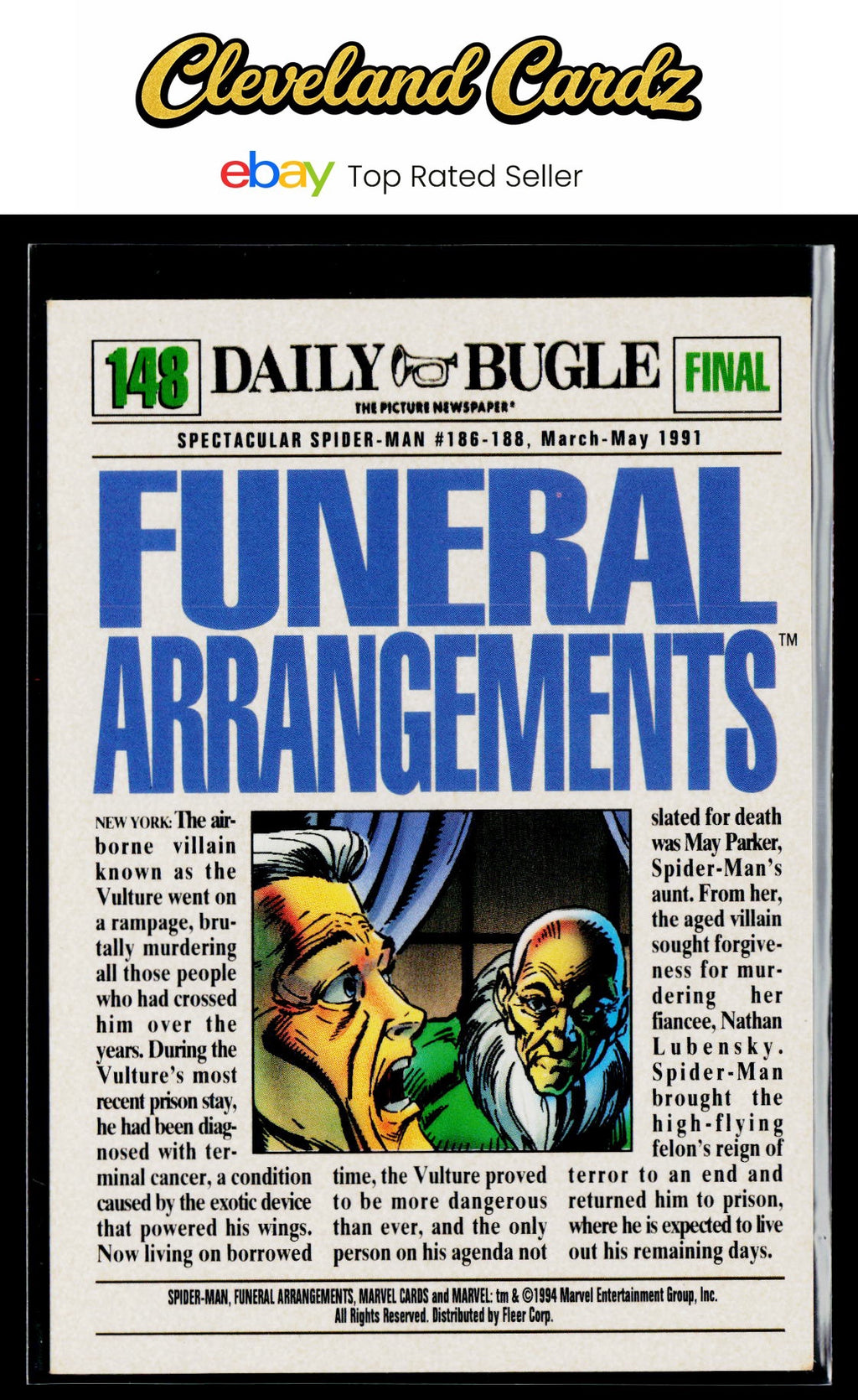1994 Fleer The Amazing Spider-Man #148 Funeral Arrangements