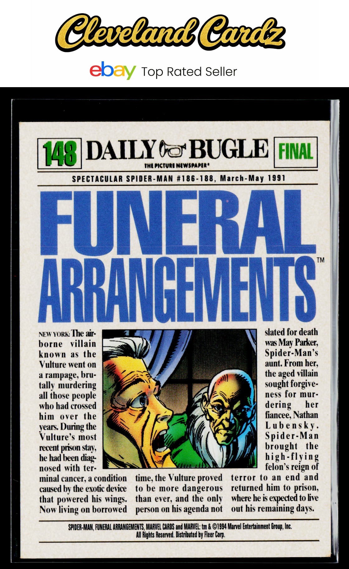 1994 Fleer The Amazing Spider-Man #148 Funeral Arrangements