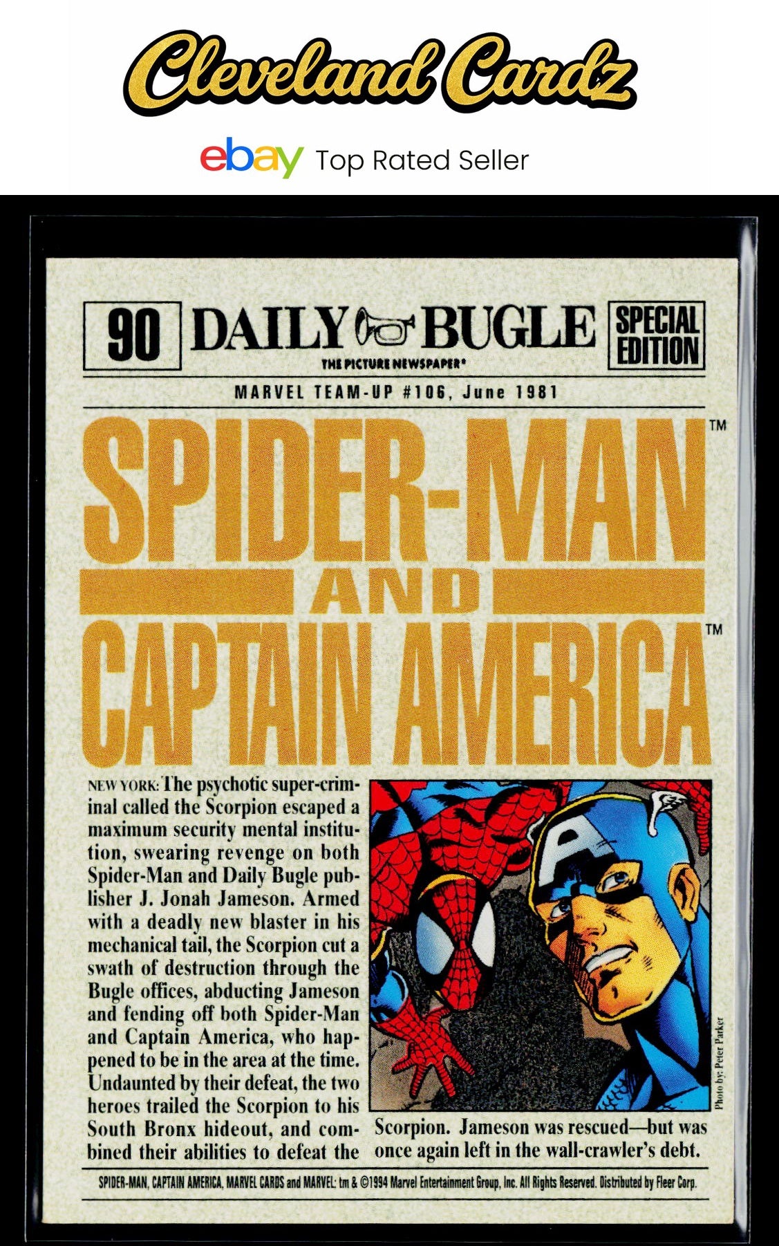1994 Fleer The Amazing Spider-Man #90 Spider-Man &amp; Captain America