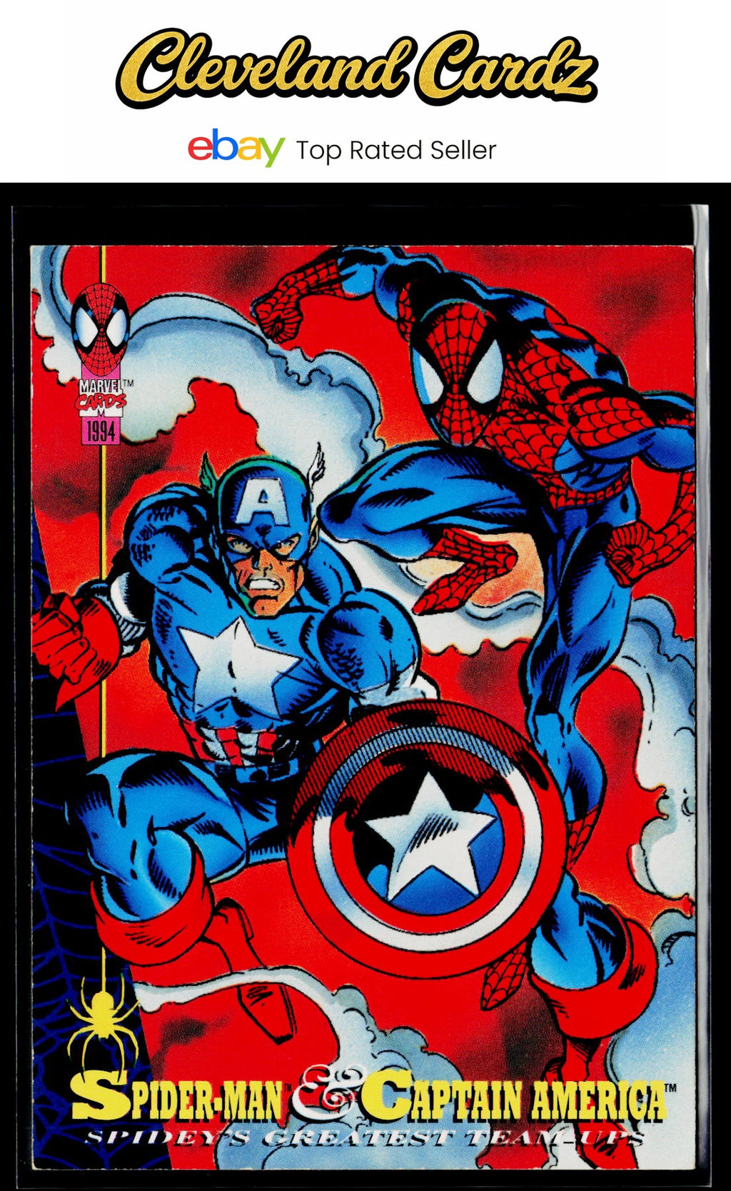 1994 Fleer The Amazing Spider-Man #90 Spider-Man &amp; Captain America