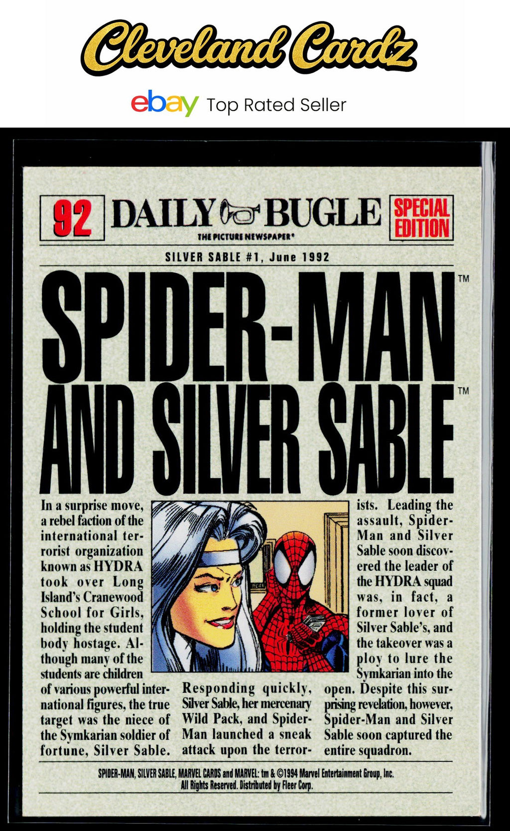 1994 Fleer The Amazing Spider-Man #92 Spider-Man / Silver Sable