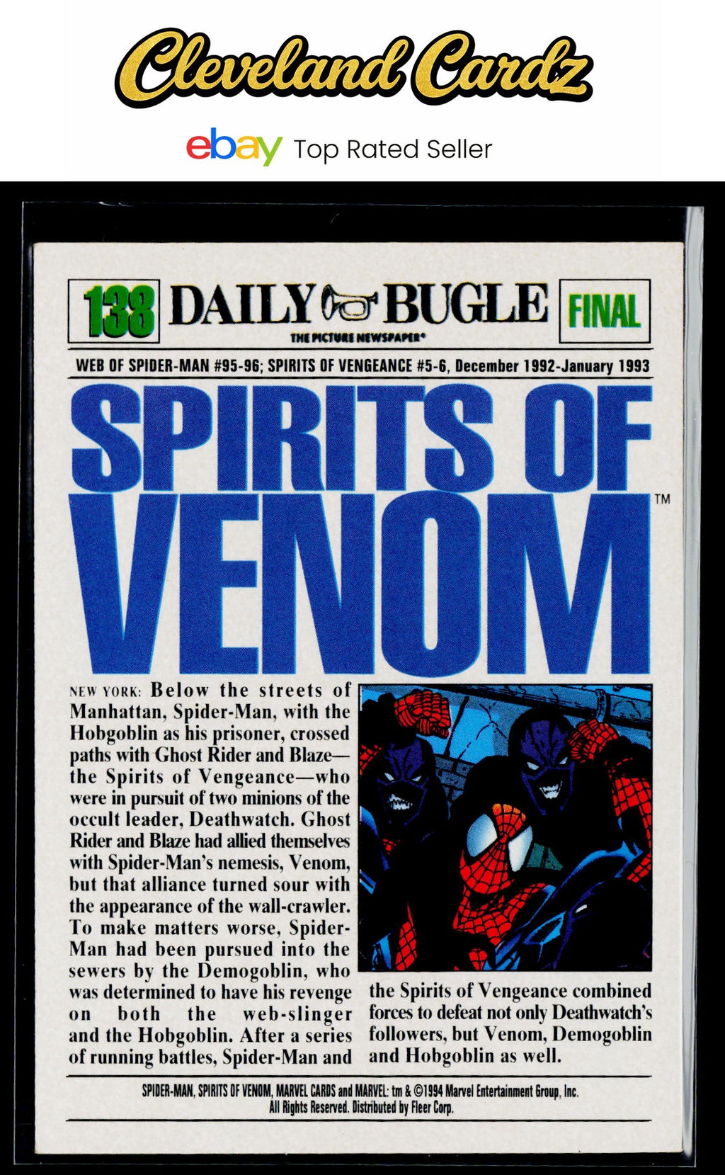 1994 Fleer The Amazing Spider-Man #138 Spirits of Venom