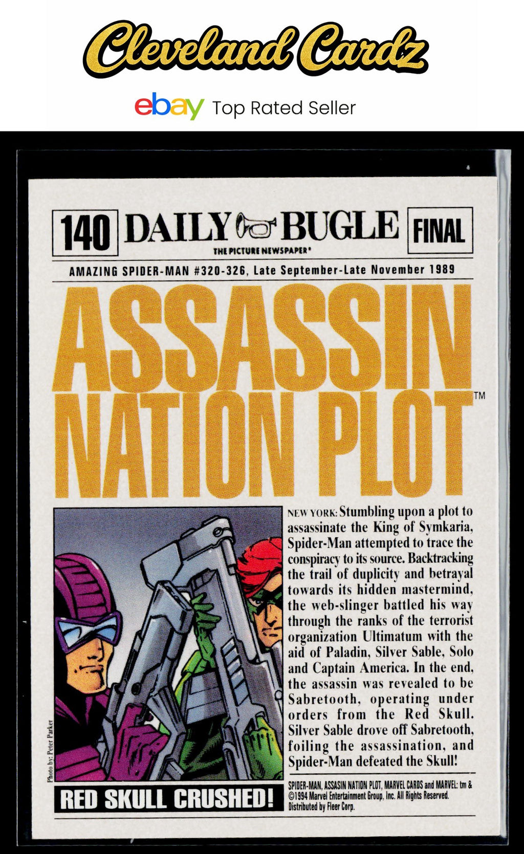 1994 Fleer The Amazing Spider-Man #140 Assassin Nation Plot