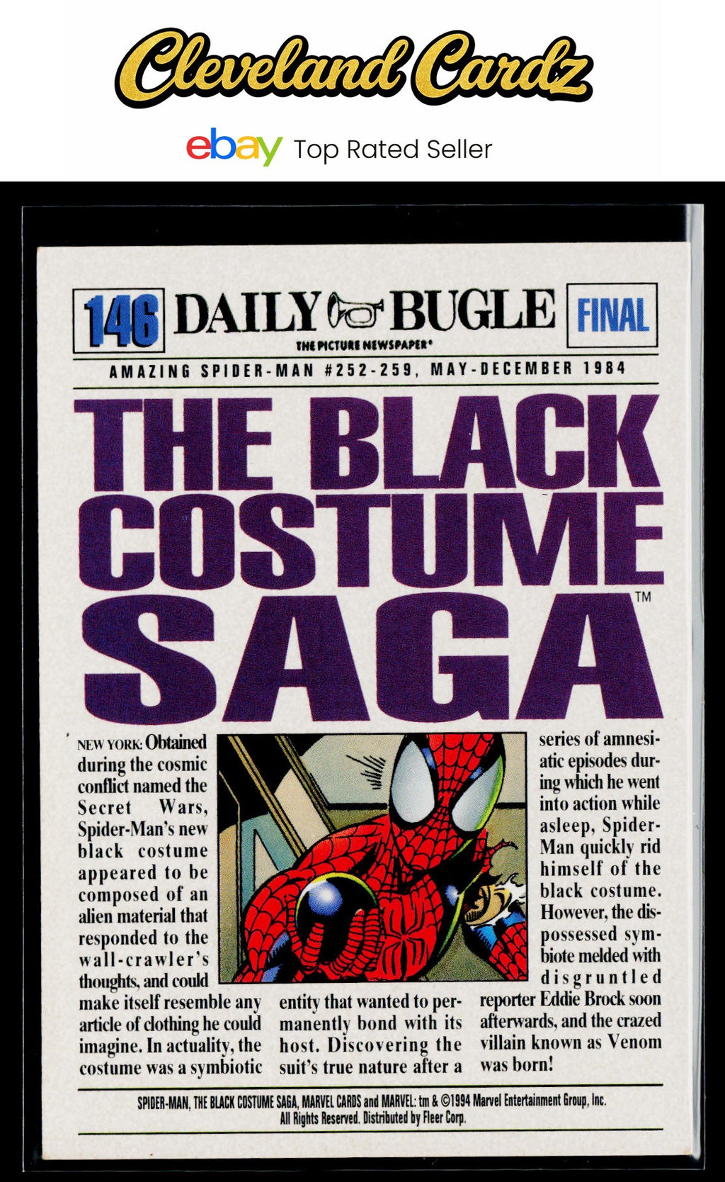 1994 Fleer The Amazing Spider-Man #146 The Black Costume Saga