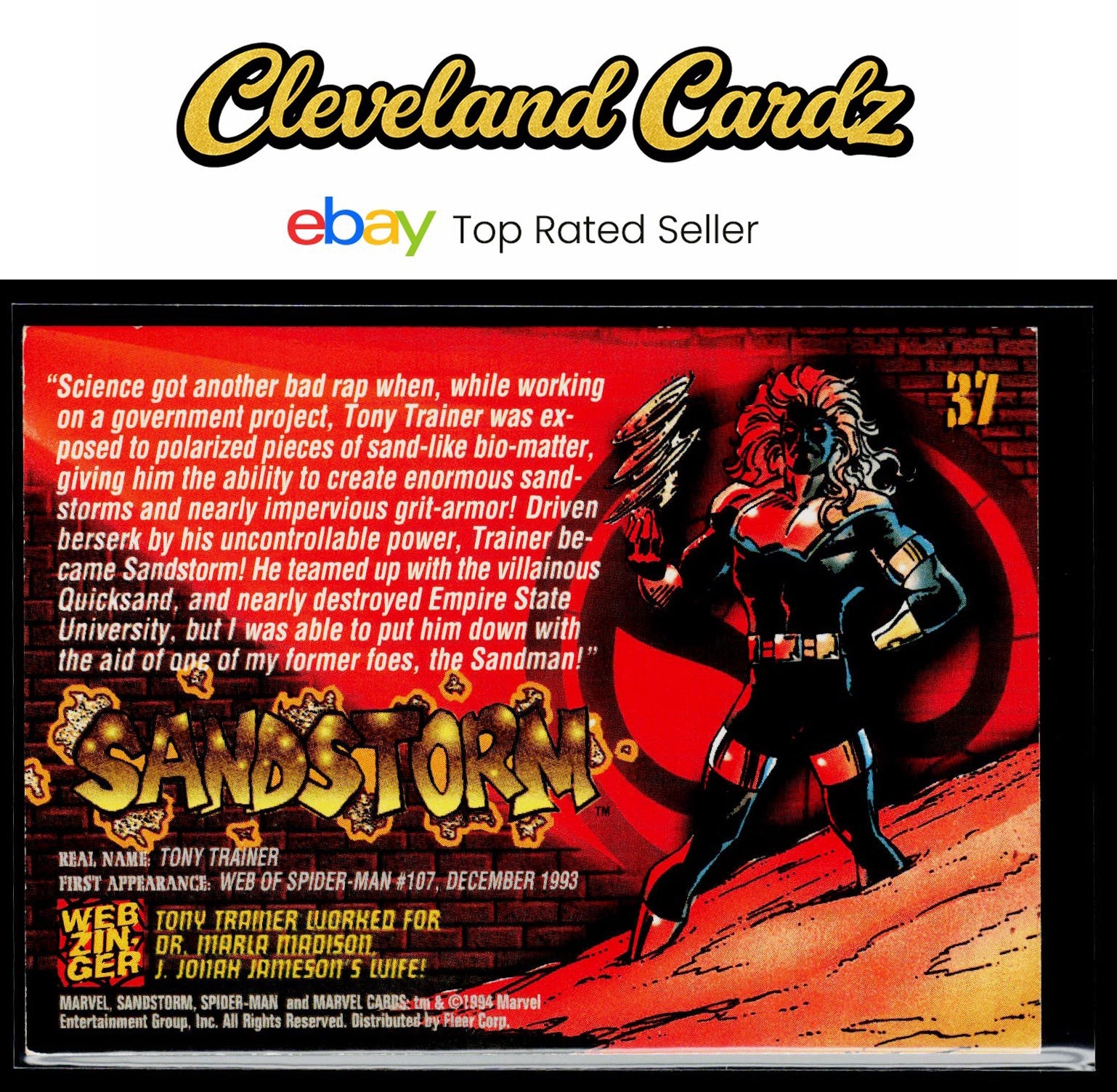 1994 Fleer The Amazing Spider-Man #37 Sandstorm
