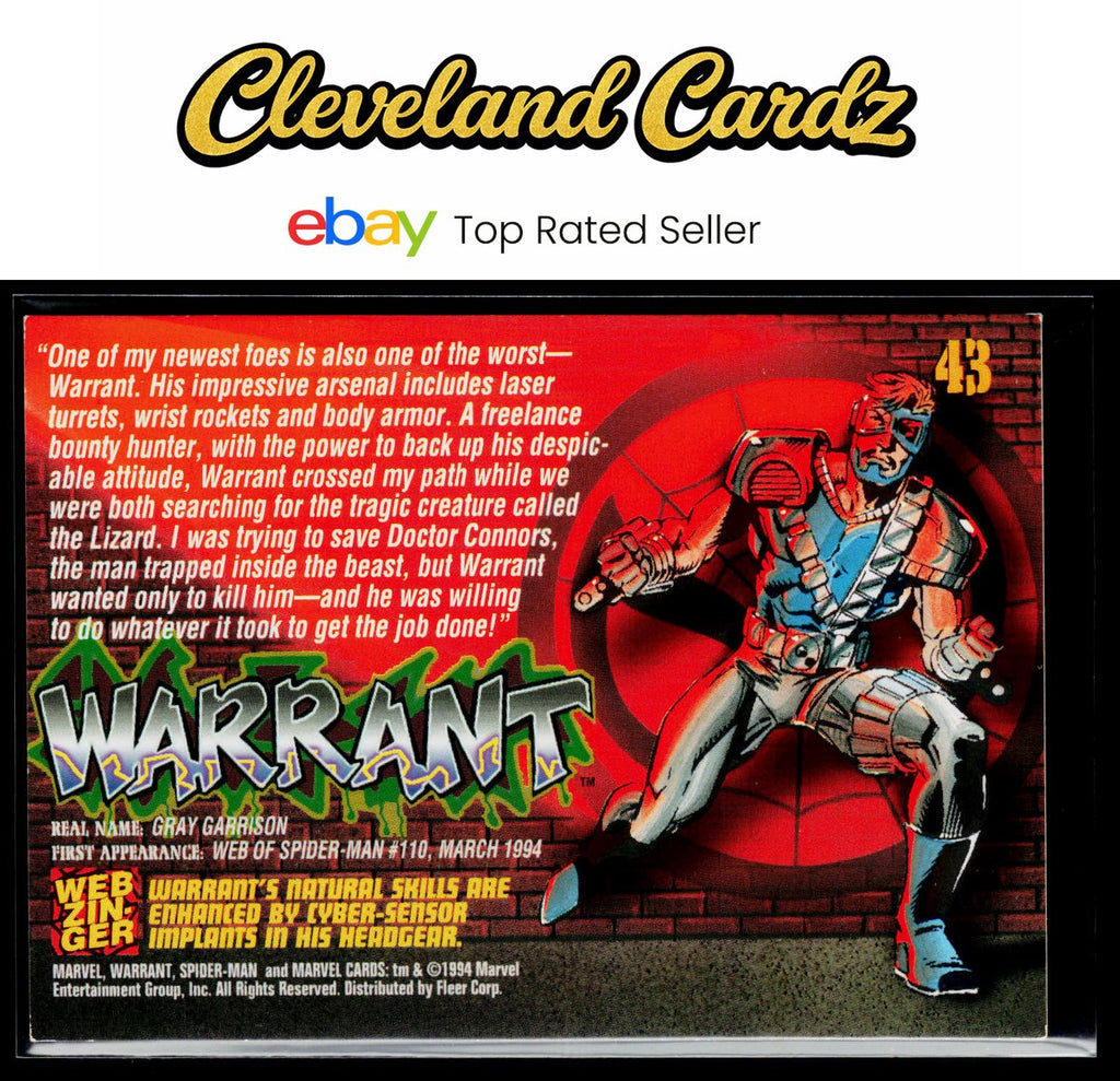 1994 Fleer The Amazing Spider-Man #43 Warrant