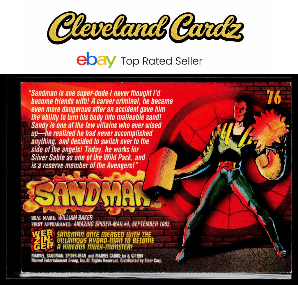 1994 Fleer The Amazing Spider-Man #76 Sandman
