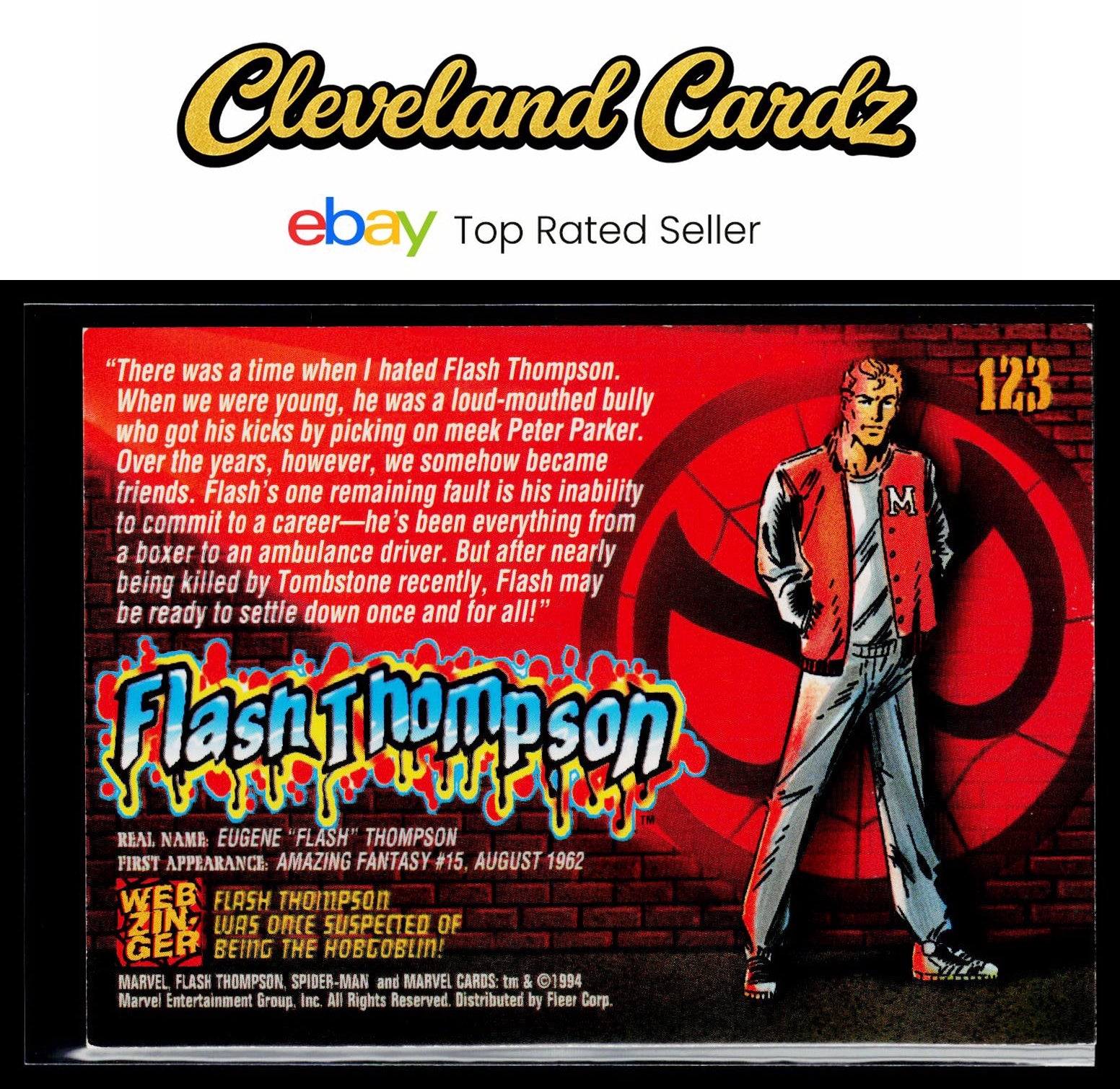 1994 Fleer The Amazing Spider-Man #123 Flash Thompson