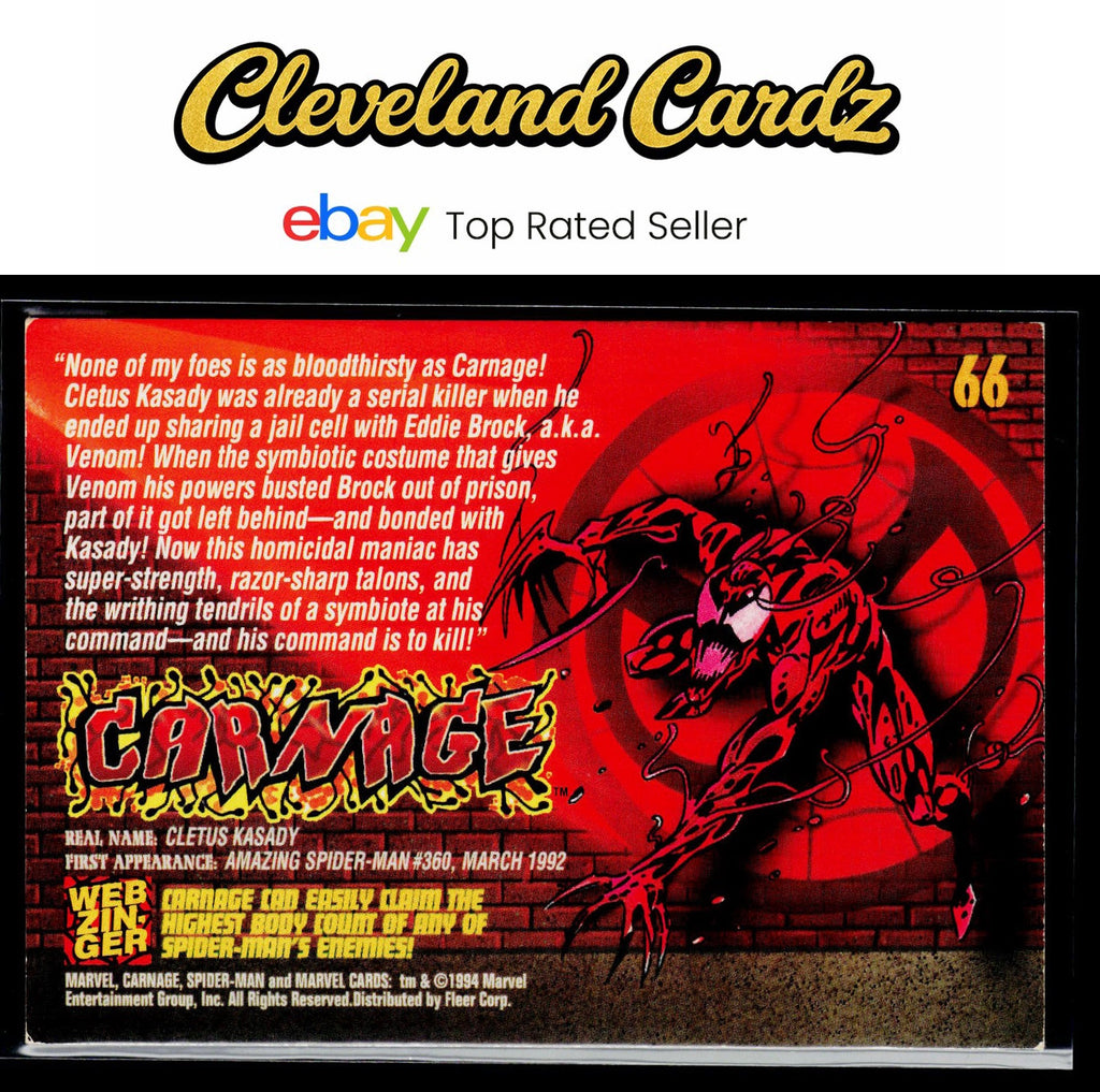 1994 Fleer The Amazing Spider-Man #66 Carnage