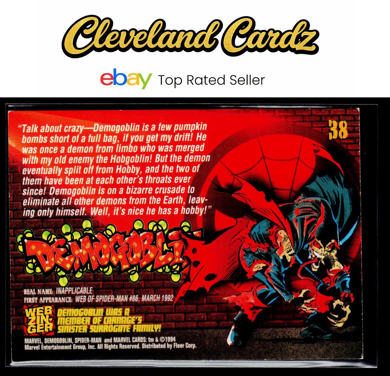 1994 Fleer The Amazing Spider-Man #38 Demogoblin