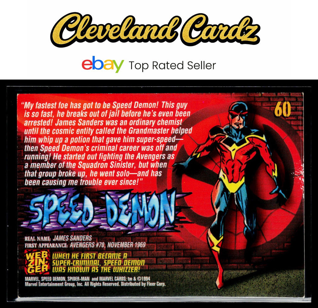 1994 Fleer The Amazing Spider-Man #60 Speed Demon
