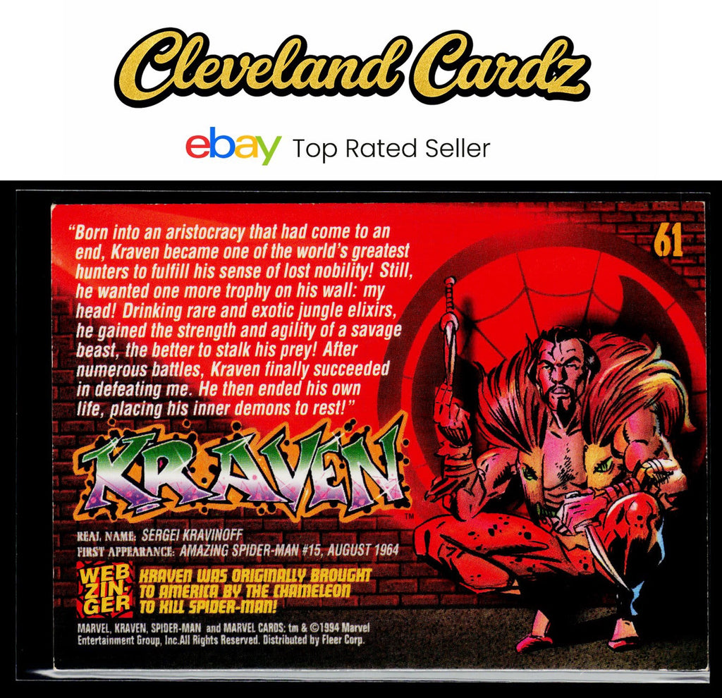 1994 Fleer The Amazing Spider-Man #61 Kraven