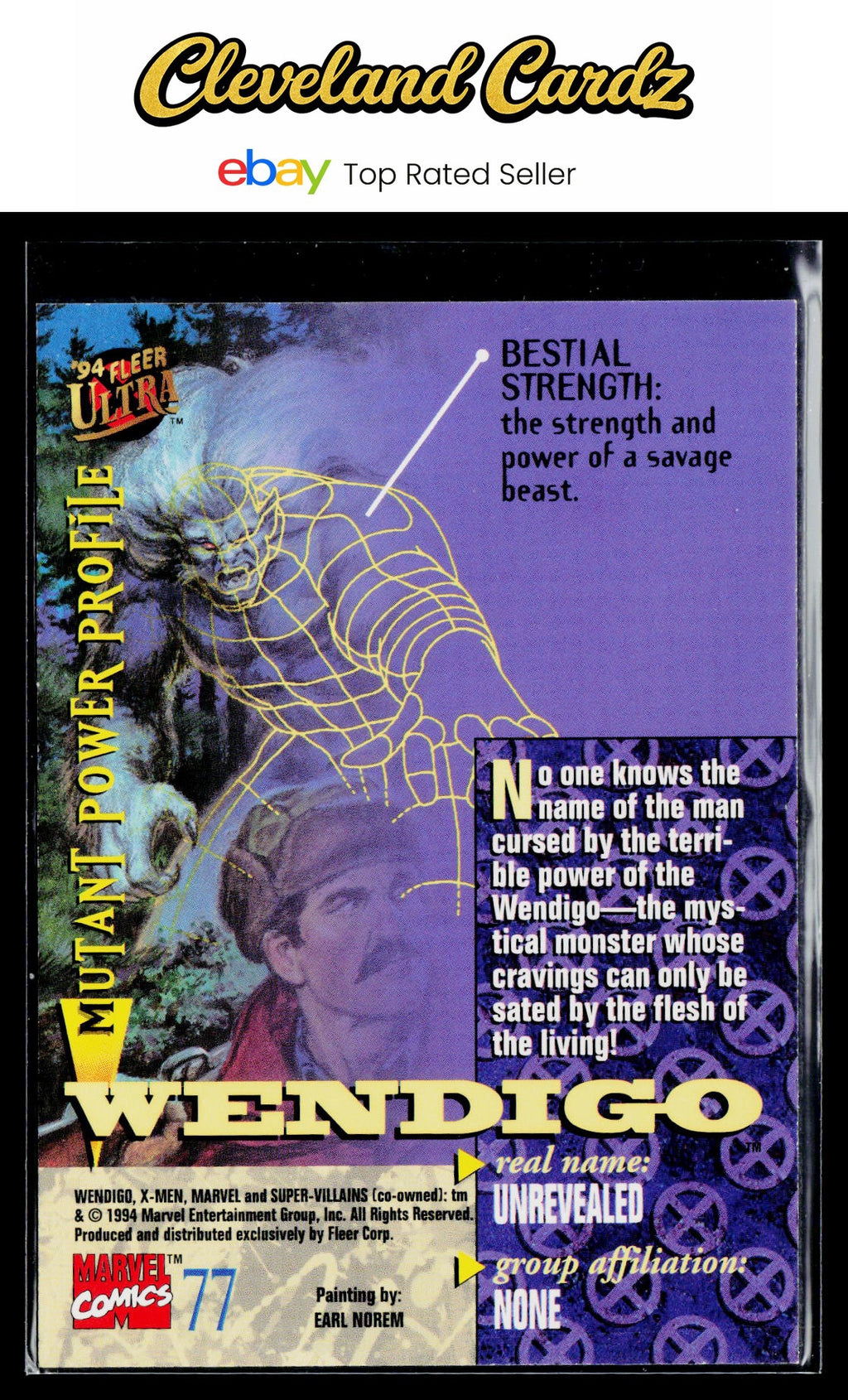 1994 Ultra X-Men #77 Wendigo