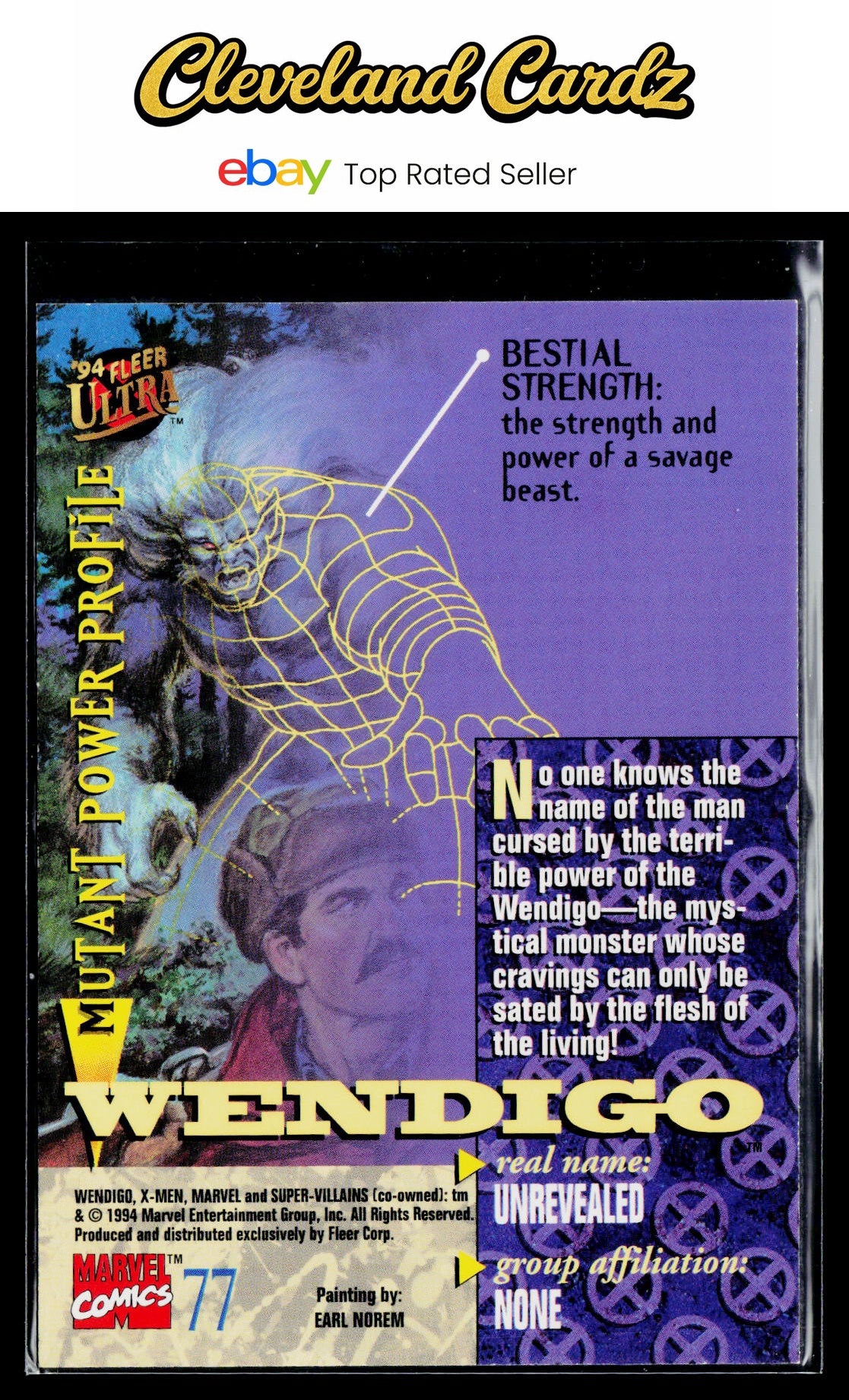 1994 Ultra X-Men #77 Wendigo