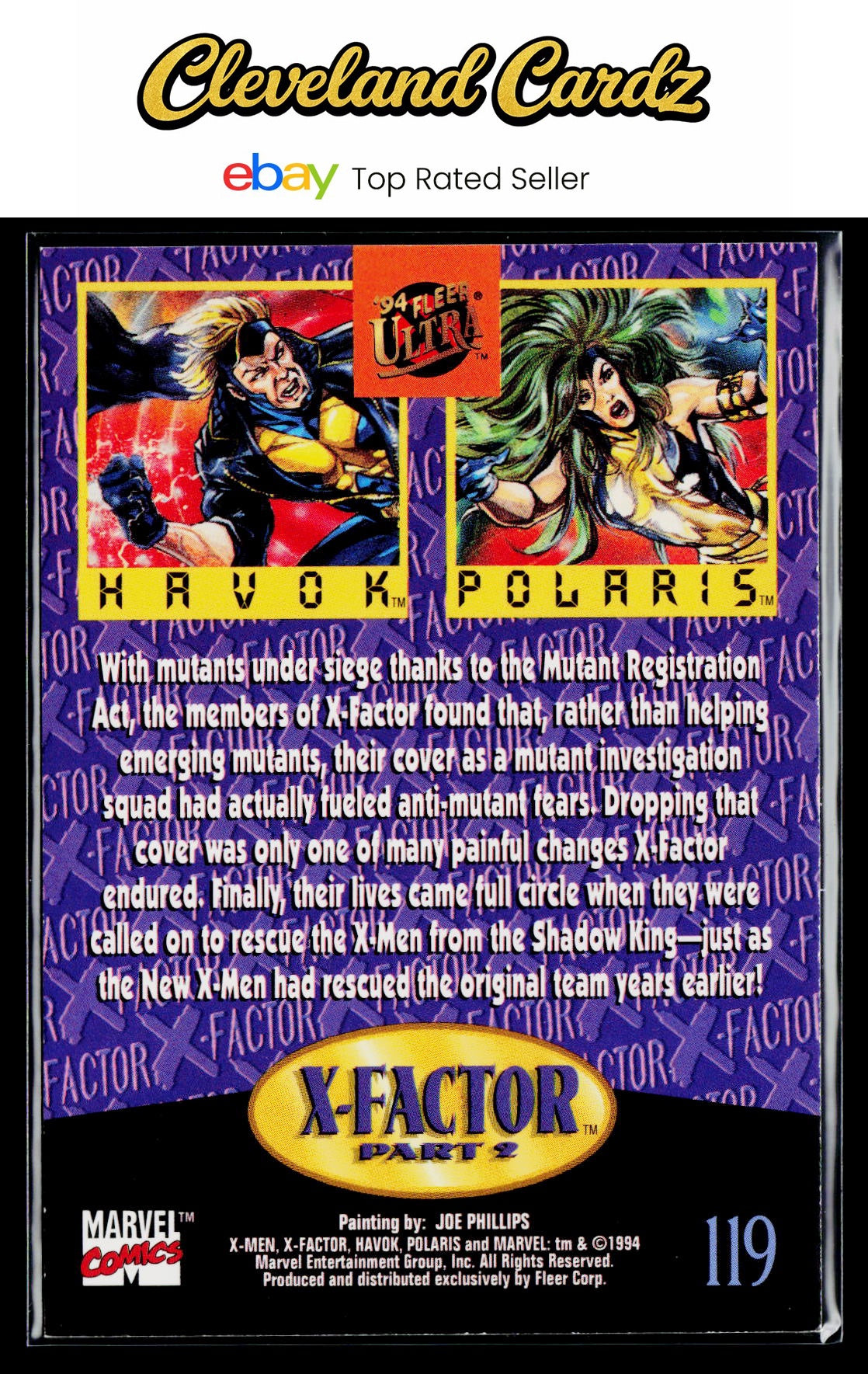 1994 Ultra X-Men #119 Havok, Polaris