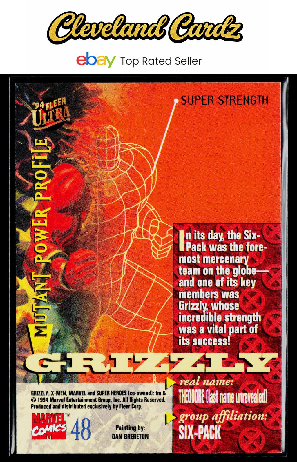 1994 Ultra X-Men #48 Grizzly