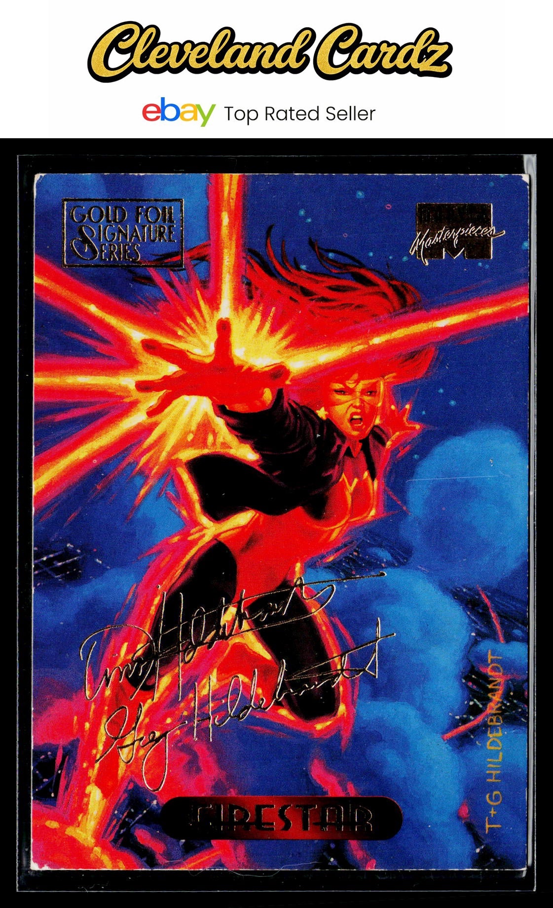 1994 Fleer Marvel Masterpieces #38 Firestar Gold Foil Signature
