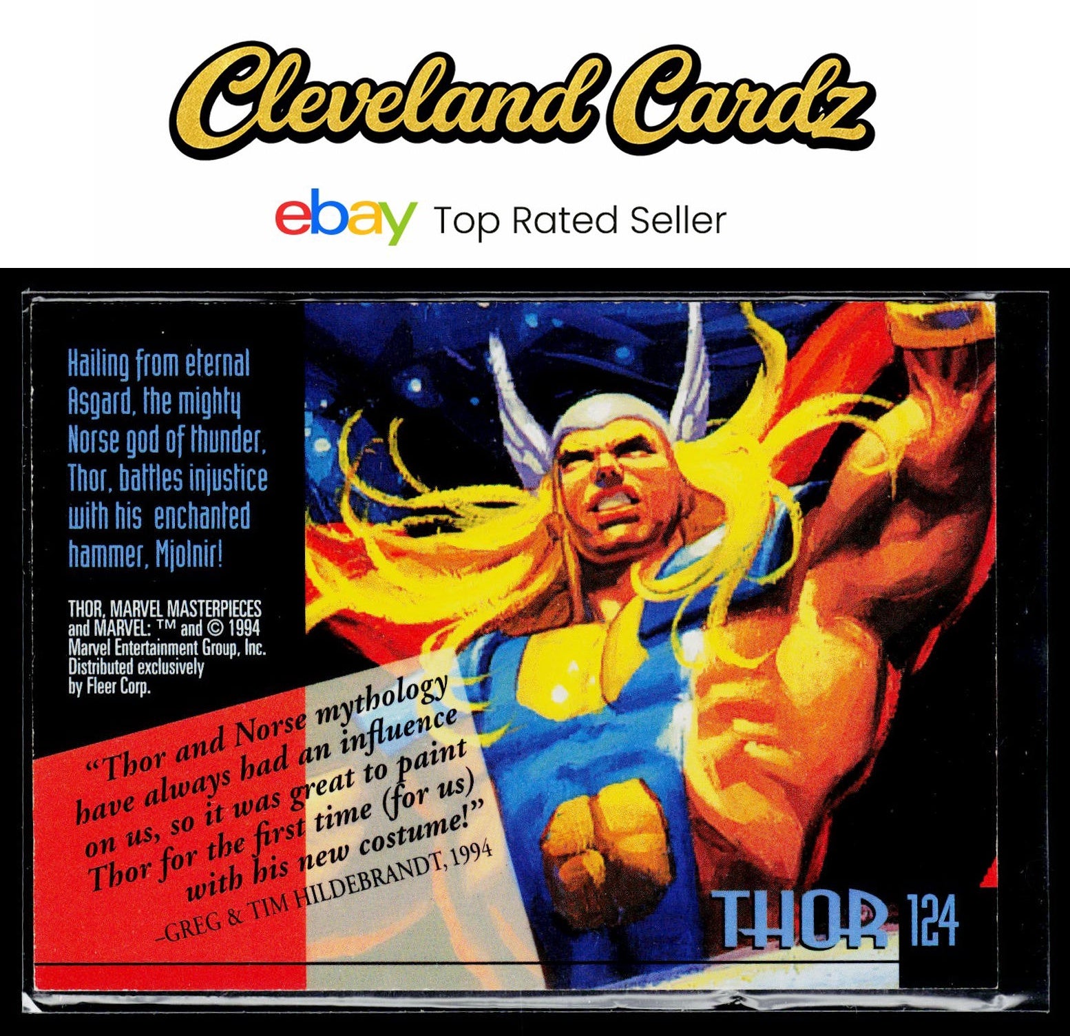 1994 Fleer Marvel Masterpieces Hildebrandt Brothers #124 Thor