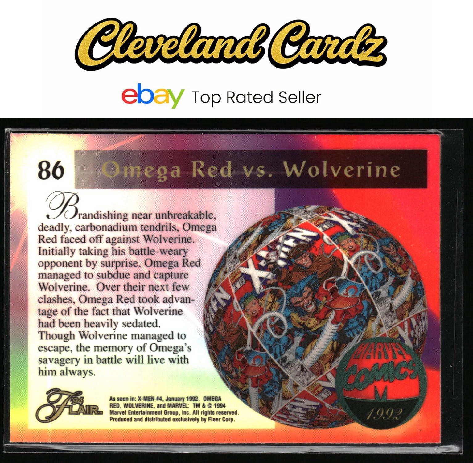 1994 Pepsi Marvel #59 Omega Red vs. Wolverine
