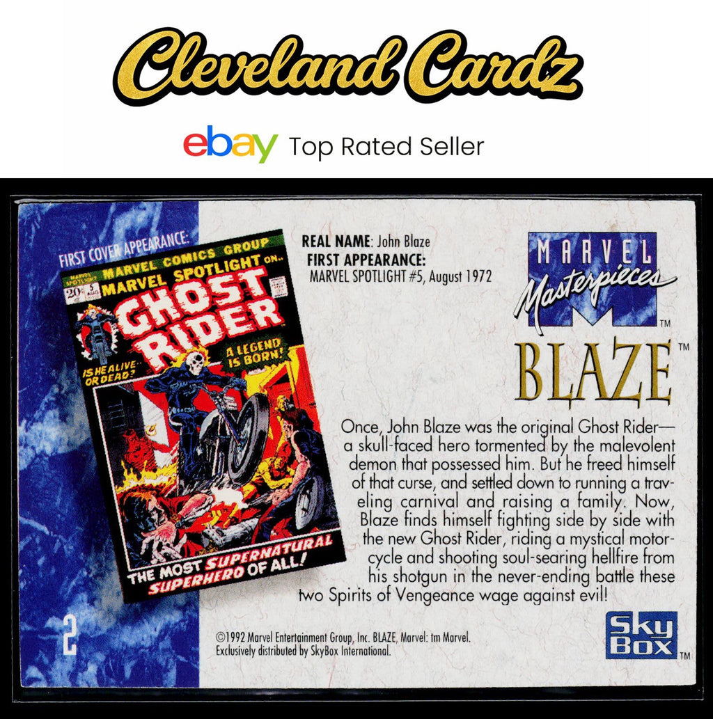 1992 SkyBox Marvel Masterpieces #2 Blaze