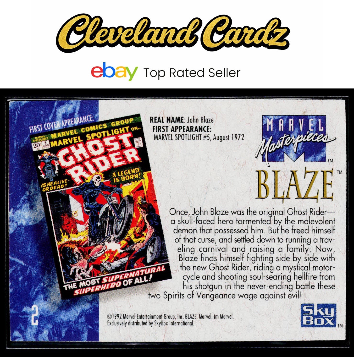 1992 SkyBox Marvel Masterpieces #2 Blaze