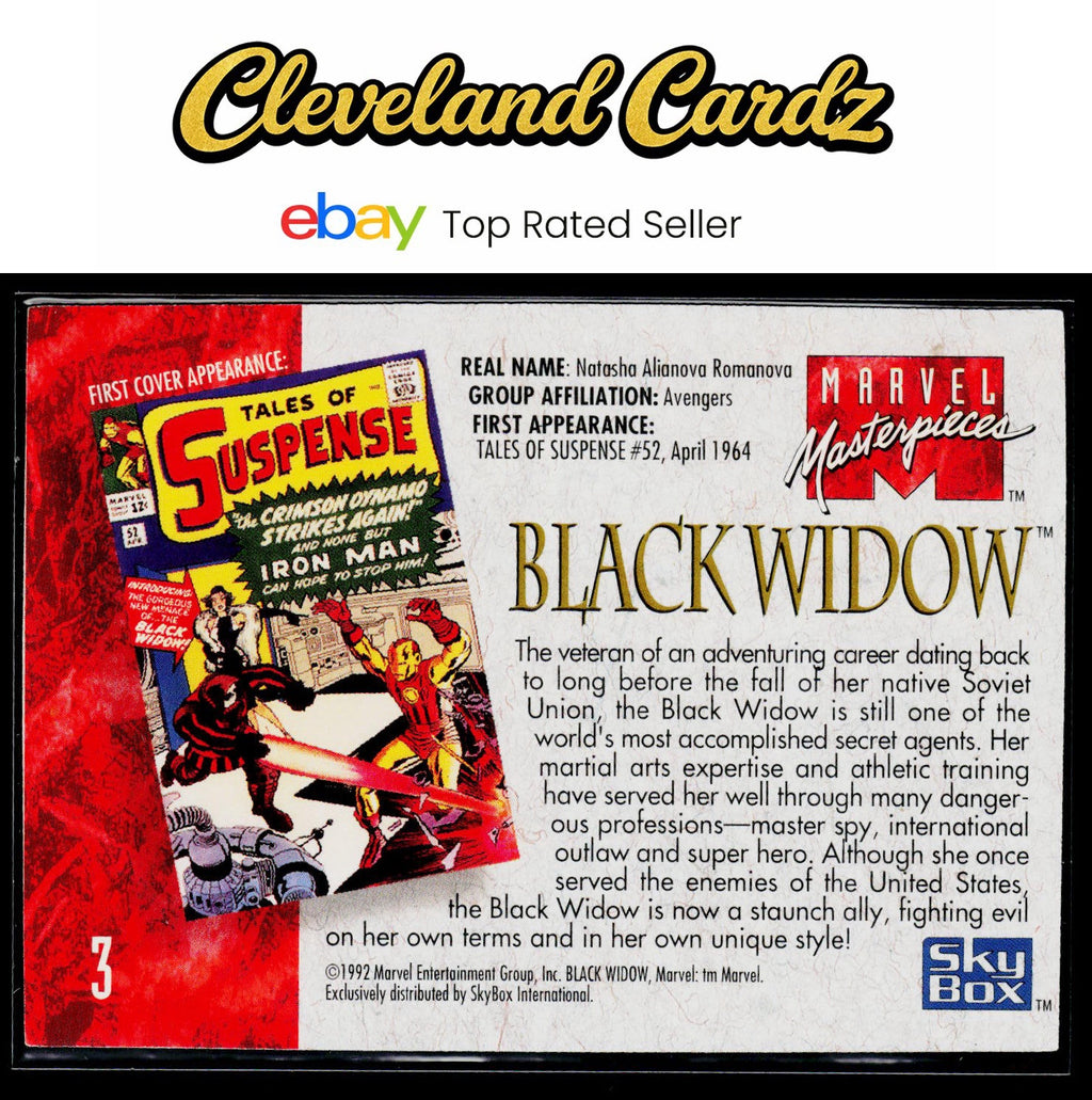 1992 SkyBox Marvel Masterpieces #3 Black Widow