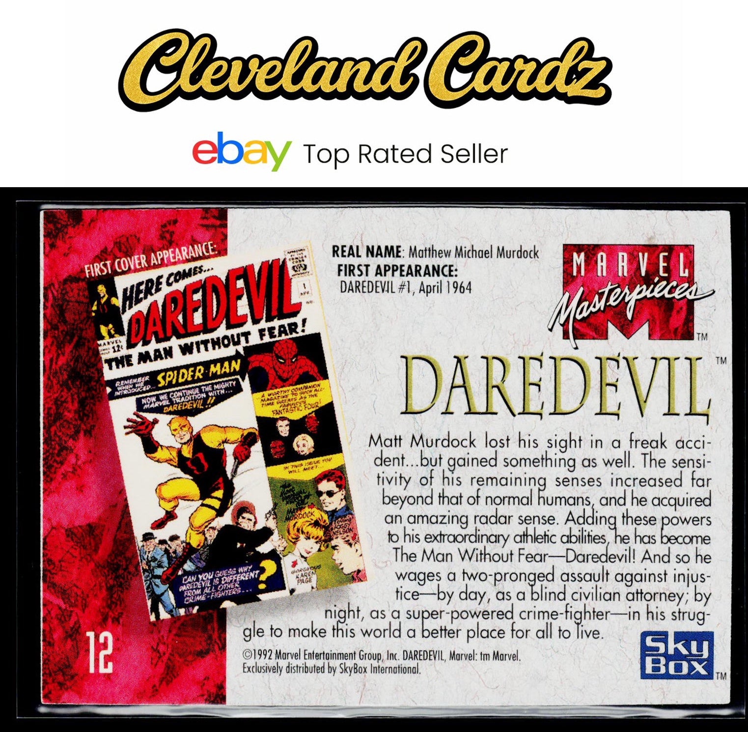 1992 SkyBox Marvel Masterpieces #12 Daredevil