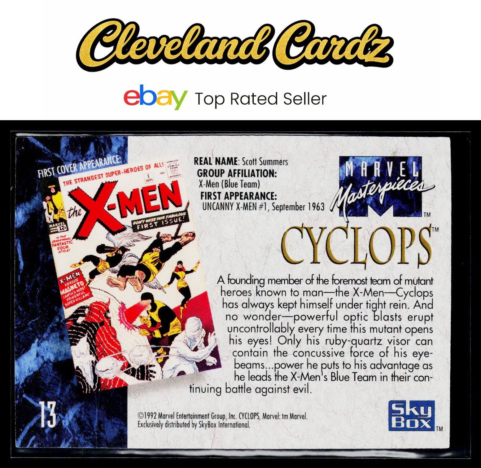1992 SkyBox Marvel Masterpieces #13 Cyclops