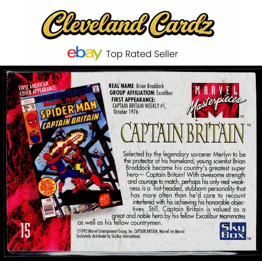 1992 SkyBox Marvel Masterpieces #15 Captain Britain
