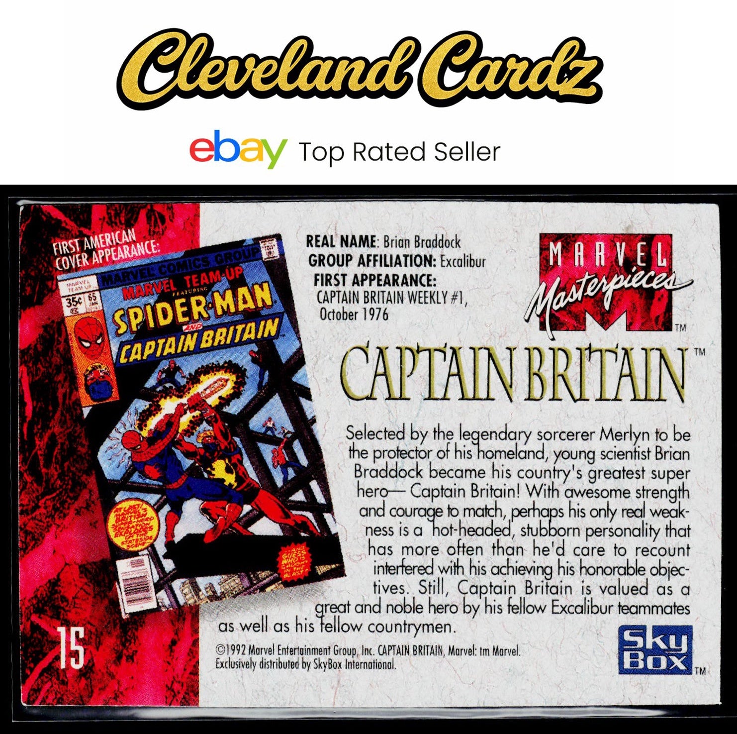 1992 SkyBox Marvel Masterpieces #15 Captain Britain
