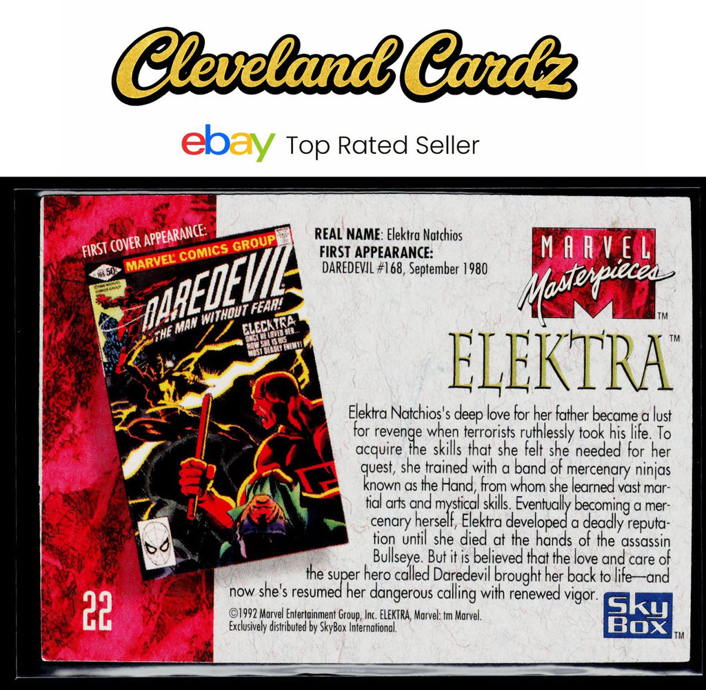 1992 SkyBox Marvel Masterpieces #22 Elektra