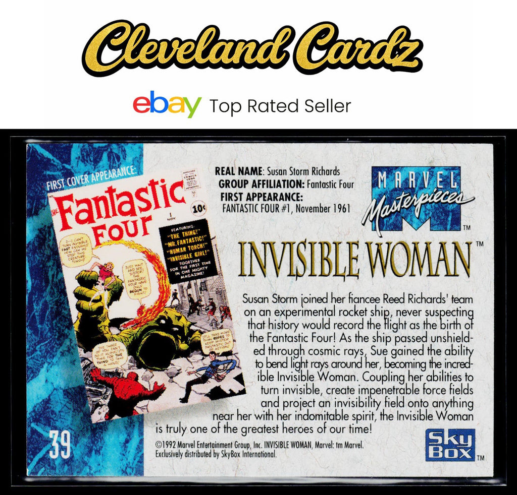 1992 SkyBox Marvel Masterpieces #39 Invisible Woman