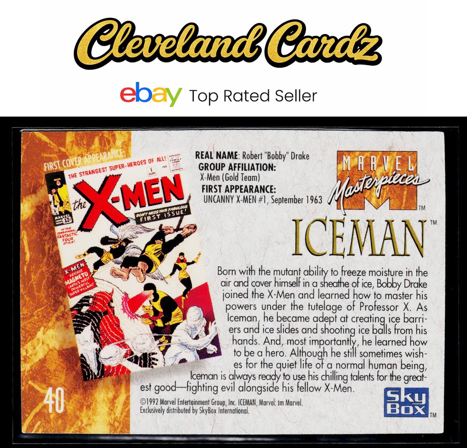 1992 SkyBox Marvel Masterpieces #40 Iceman