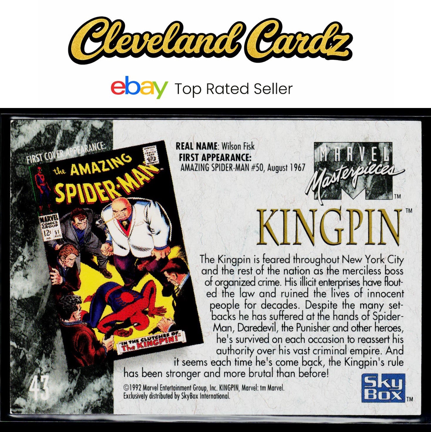 1992 SkyBox Marvel Masterpieces #43 Kingpin
