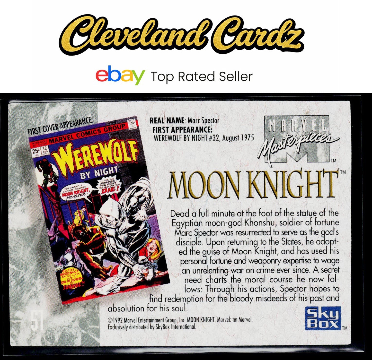 1992 SkyBox Marvel Masterpieces #51 Moon Knight