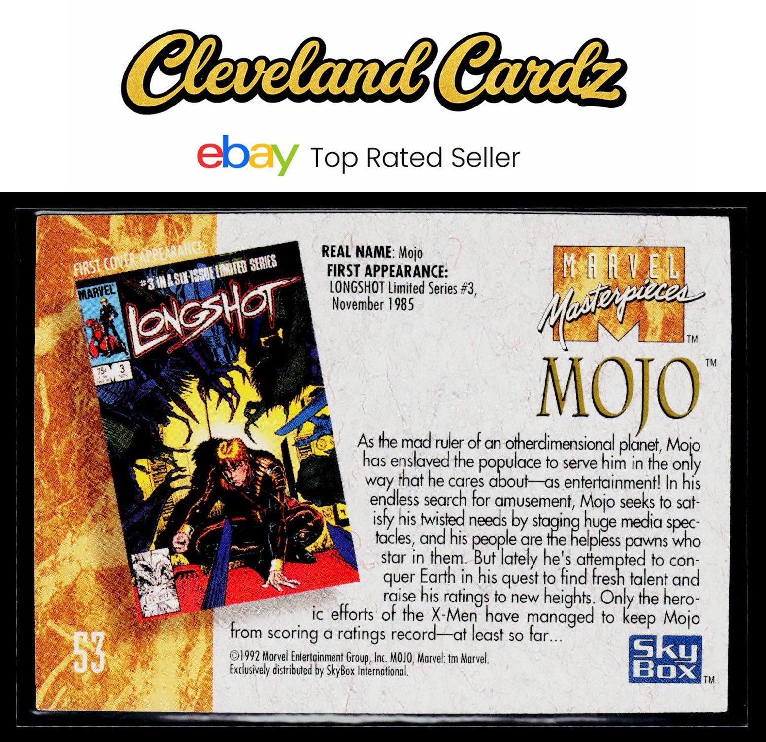 1992 SkyBox Marvel Masterpieces #53 Mojo