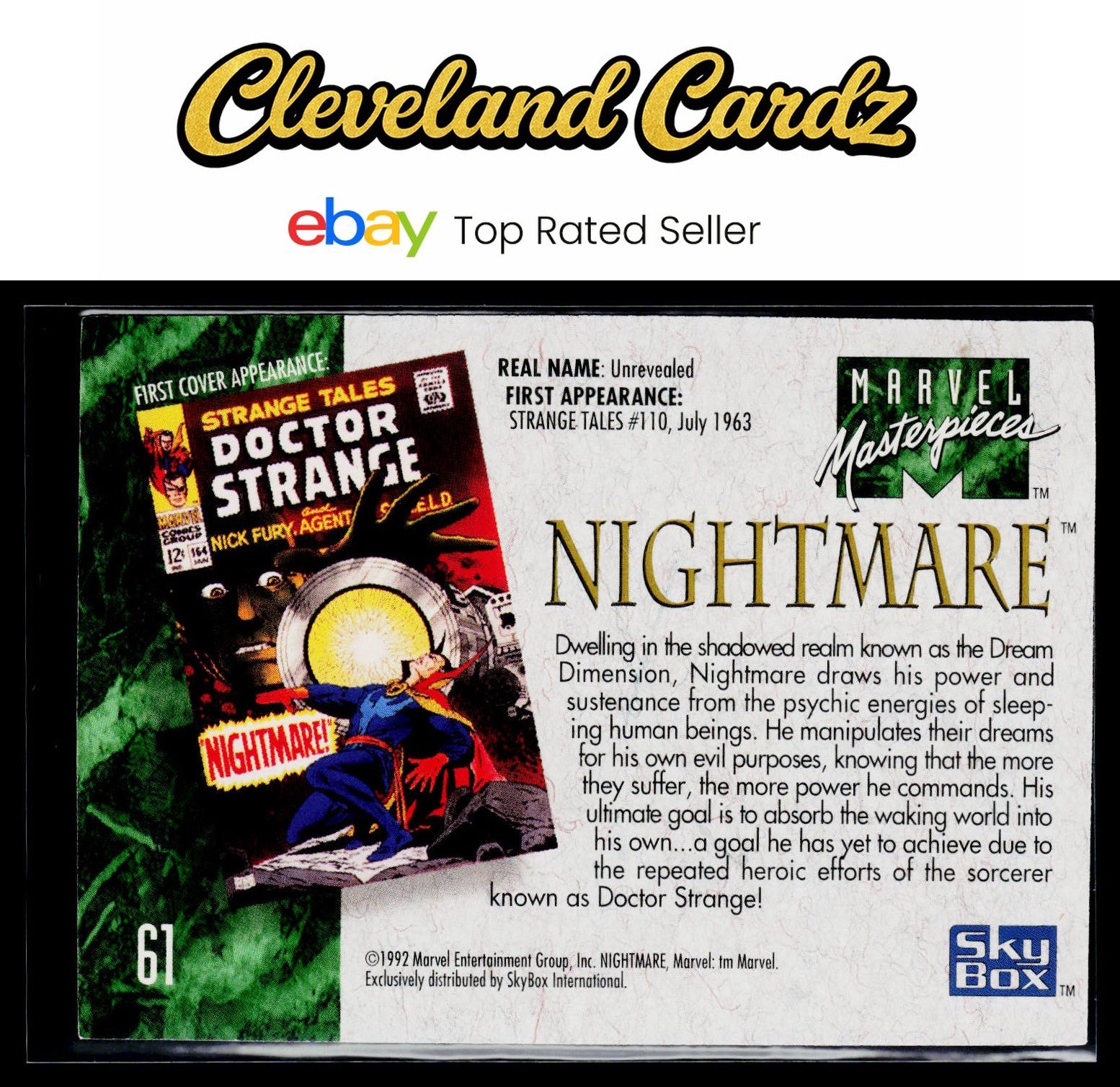1992 SkyBox Marvel Masterpieces #61 Nightmare