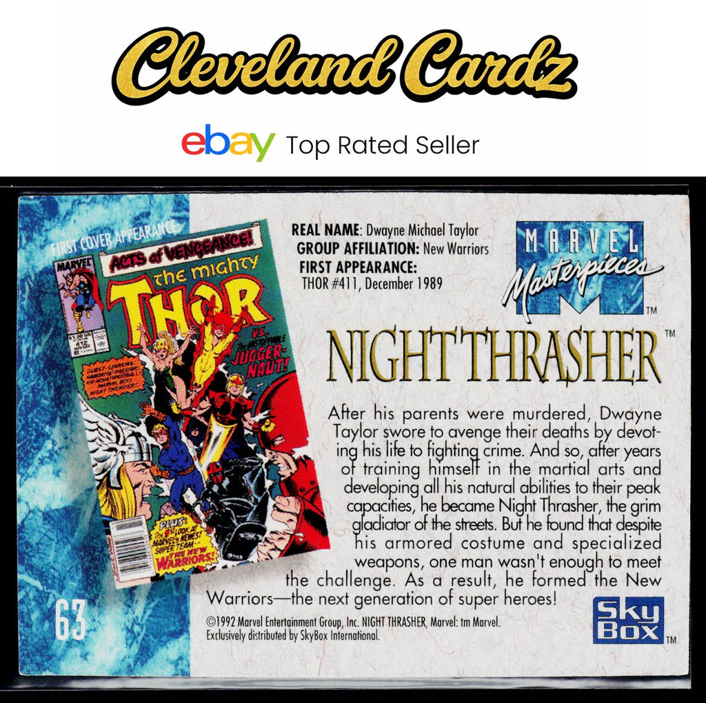 1992 SkyBox Marvel Masterpieces #63 Night Thrasher