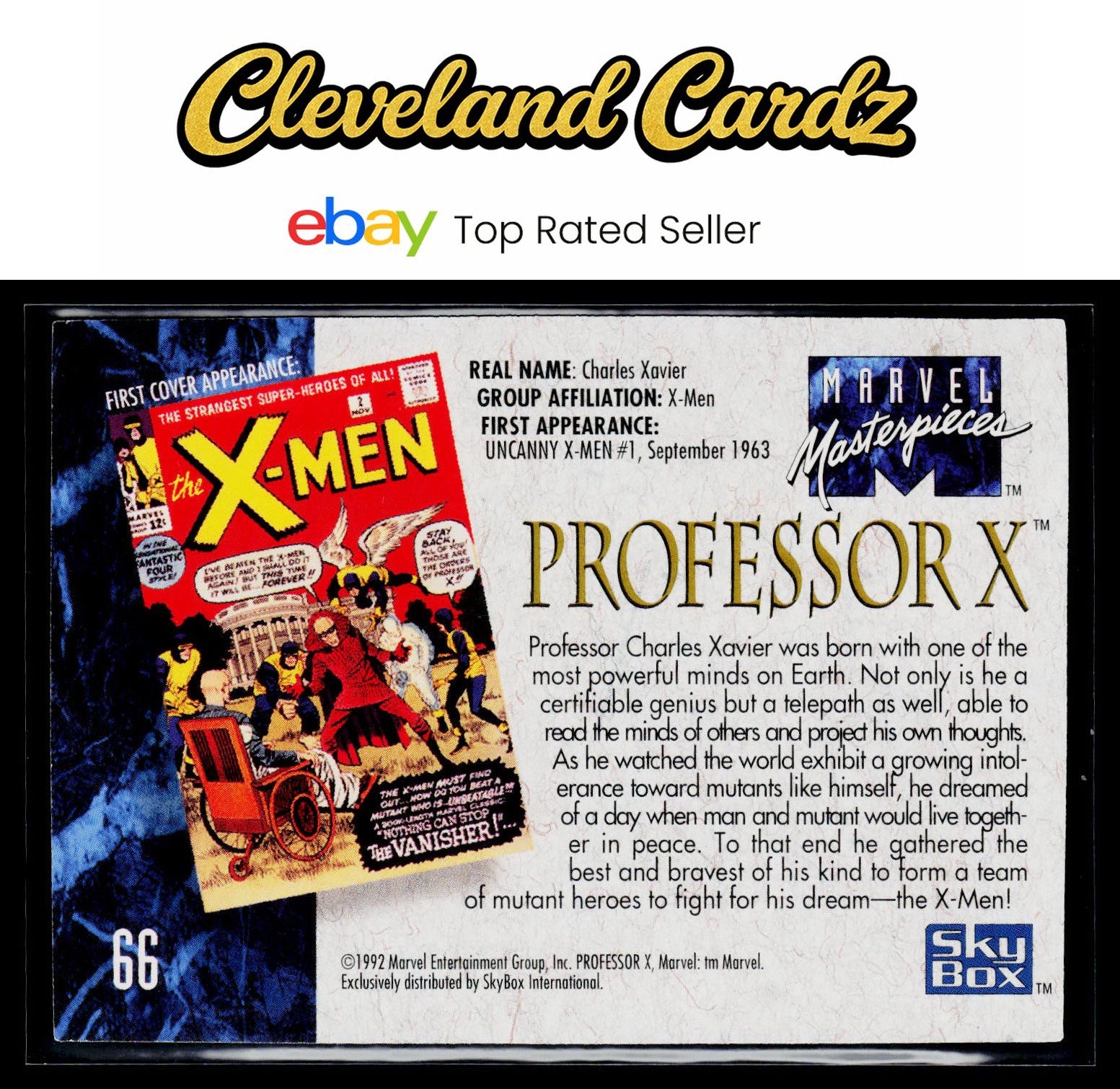 1992 SkyBox Marvel Masterpieces #66 Professor X