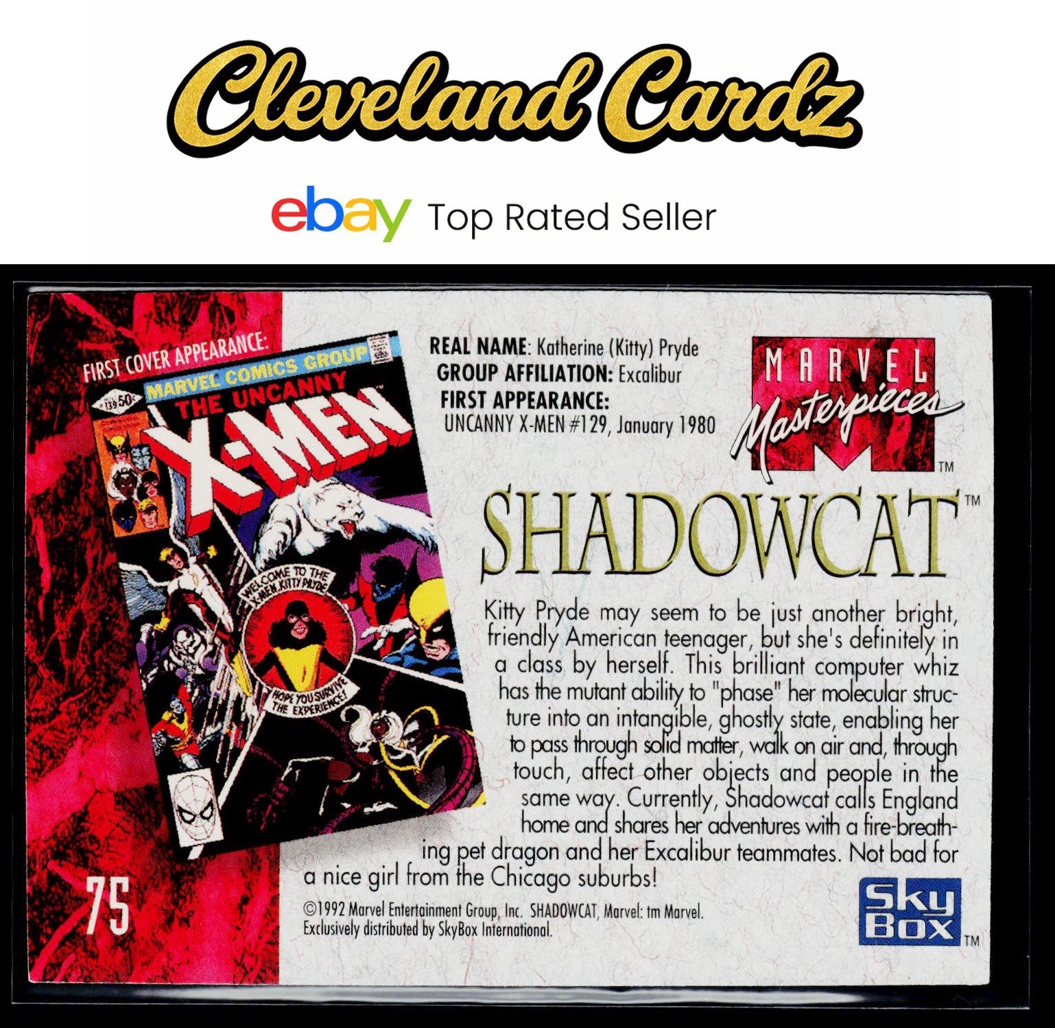 1992 SkyBox Marvel Masterpieces #75 Shadowcat