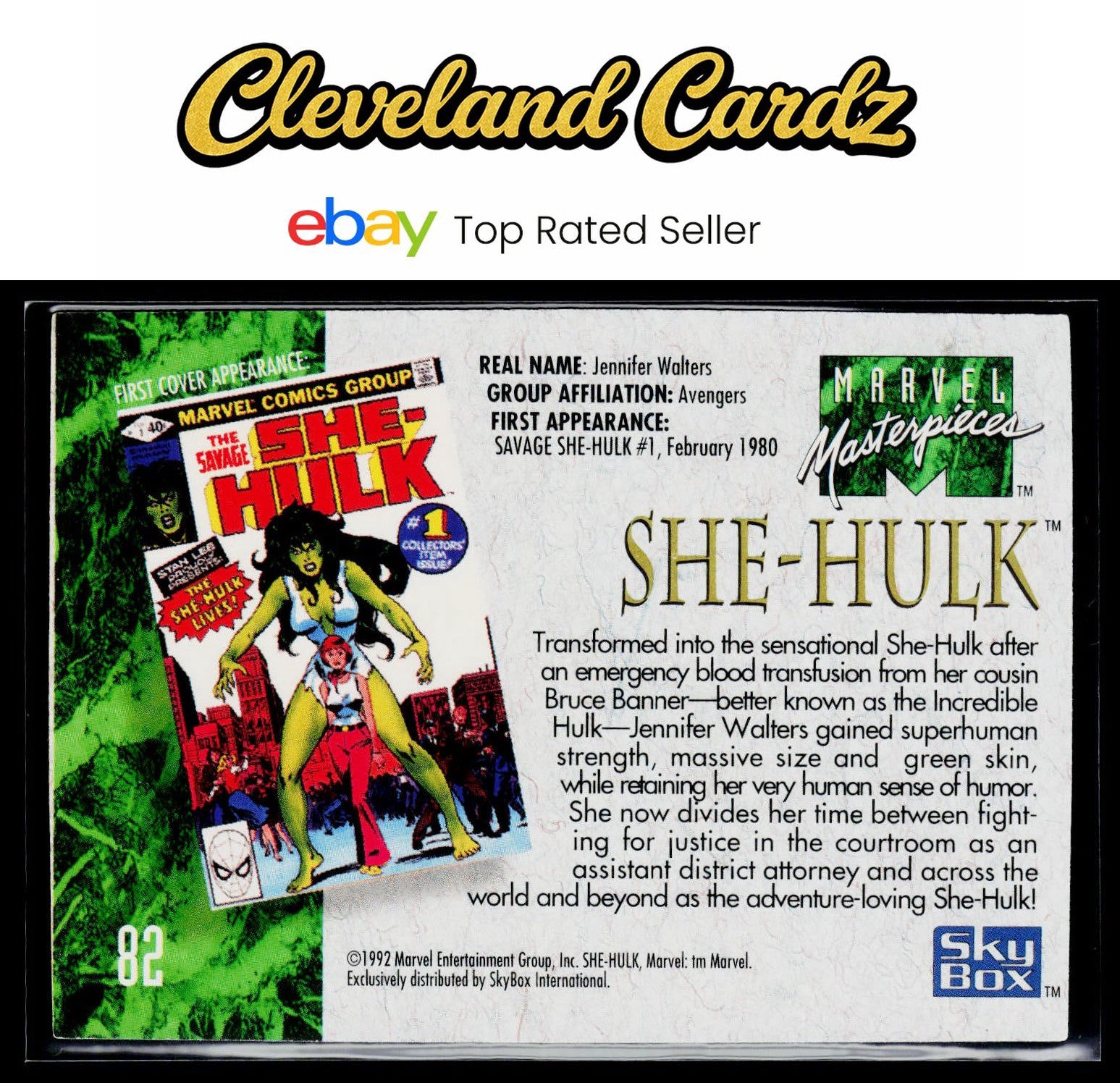 1992 SkyBox Marvel Masterpieces #82 She-Hulk