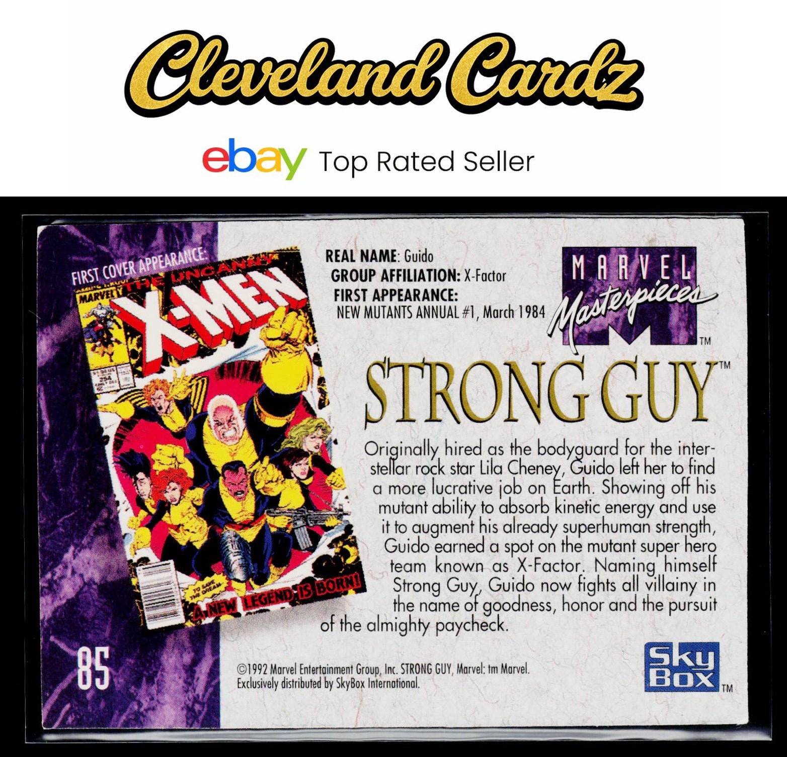 1992 SkyBox Marvel Masterpieces #85 Strong Guy