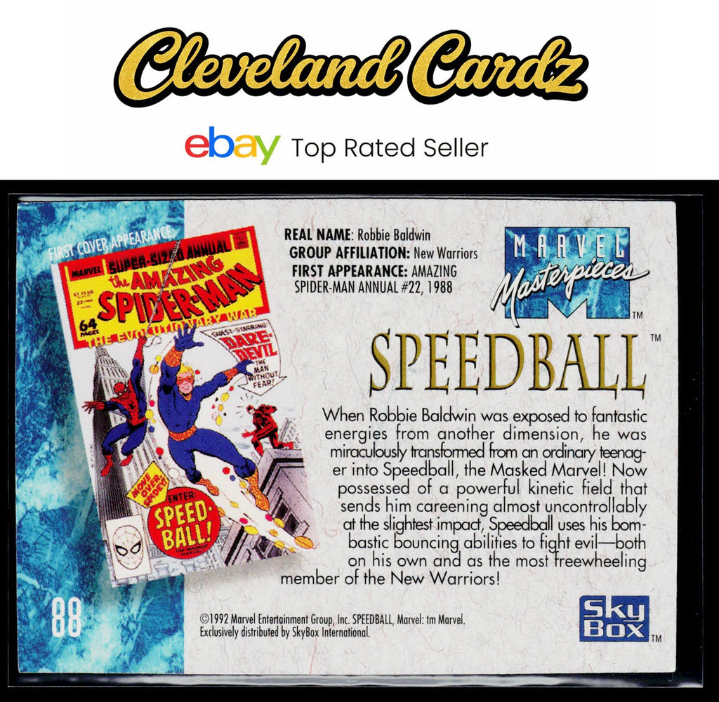 1992 SkyBox Marvel Masterpieces #88 Speedball
